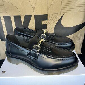 NEW Dr. Martens Adrian Snaffle Smooth Black Leather Kiltie Loafers Women Size 8
